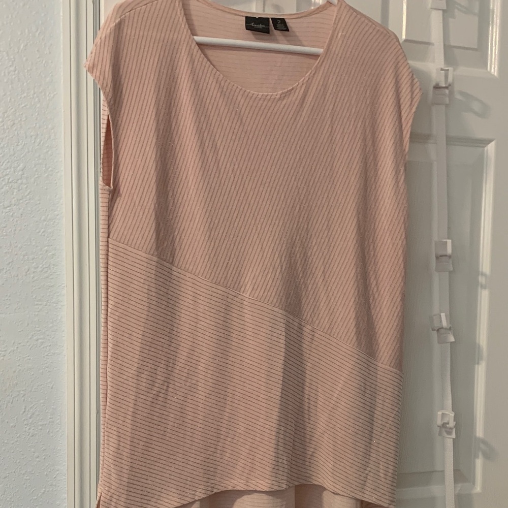 Elegant Blush Pink Sleeveless Tunic